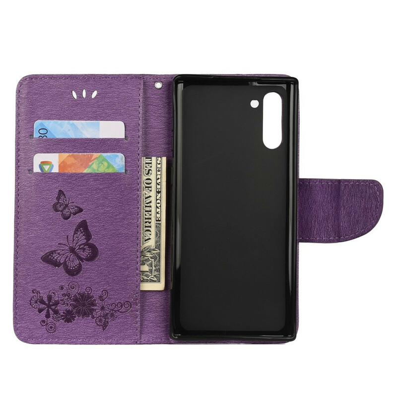 Housse Samsung Galaxy Note 10 Splendides Papillons à Lanière Housse Samsung Galaxy Note 10 Splendides Papillons à Lanière
