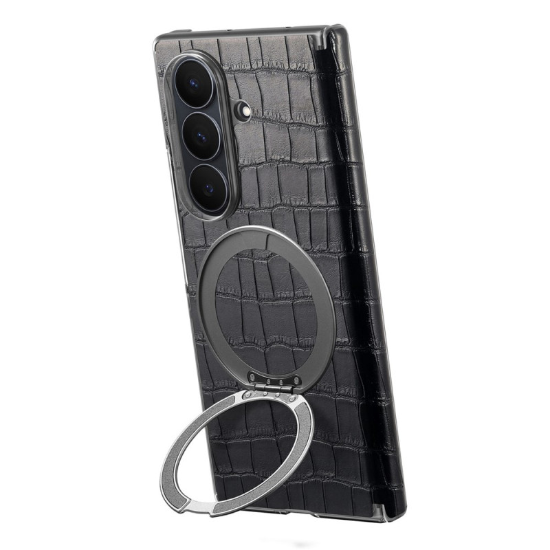 Coque Samsung Galaxy Z Fold 8 Ultra Magnétique Effet Crocodile avec Support Rotatif