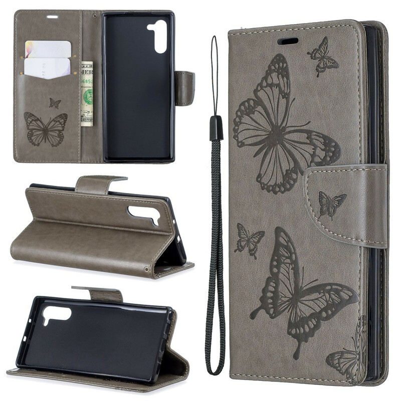 Housse Samsung Galaxy Note 10 Papillons et Rabat Oblique Housse Samsung Galaxy Note 10 Papillons et Rabat Oblique
