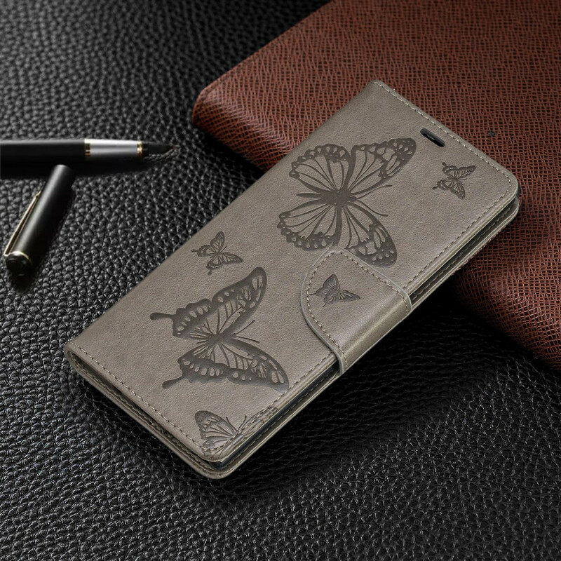 Housse Samsung Galaxy Note 10 Papillons et Rabat Oblique