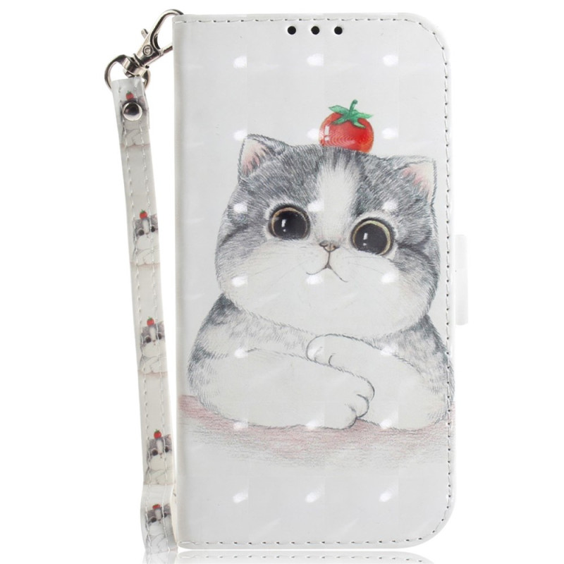 Housse Xiaomi Redmi Note 17 Pro 5G Chat et Fraise à Lanière