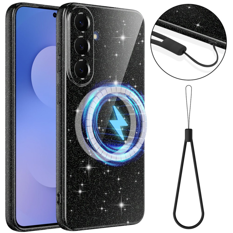 Coque Samsung Galaxy S26 FE Magnétique Paillettes et Lanière