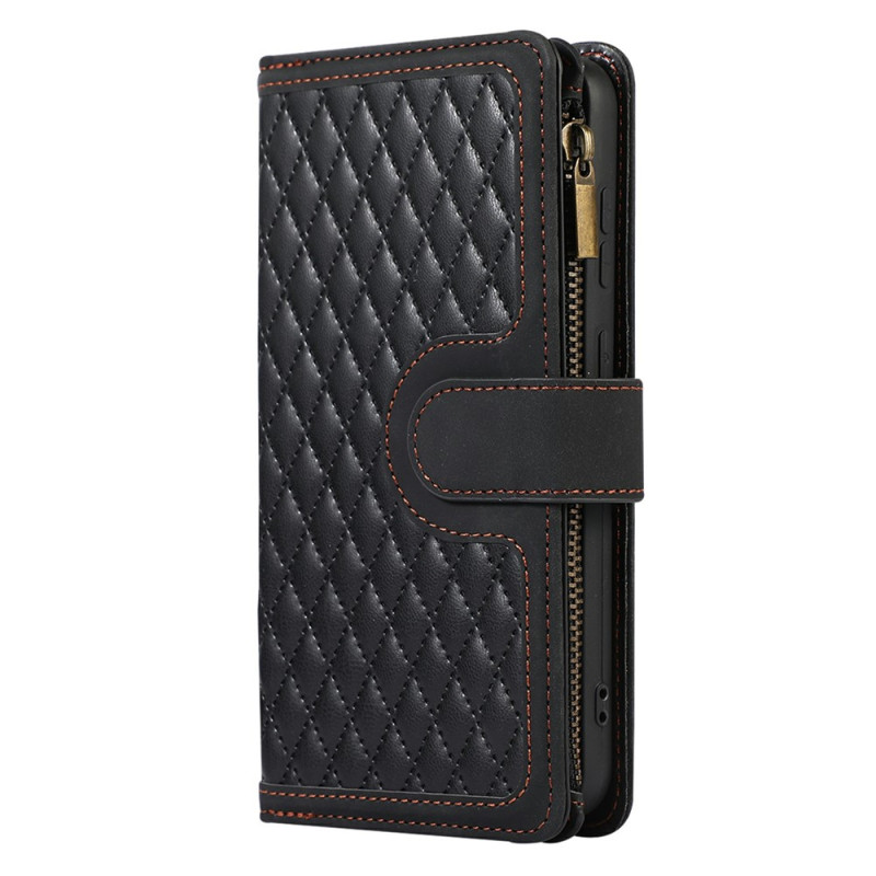 Housse Samsung Galaxy S26 FE Matelassée 9 Porte-Cartes et Lanière