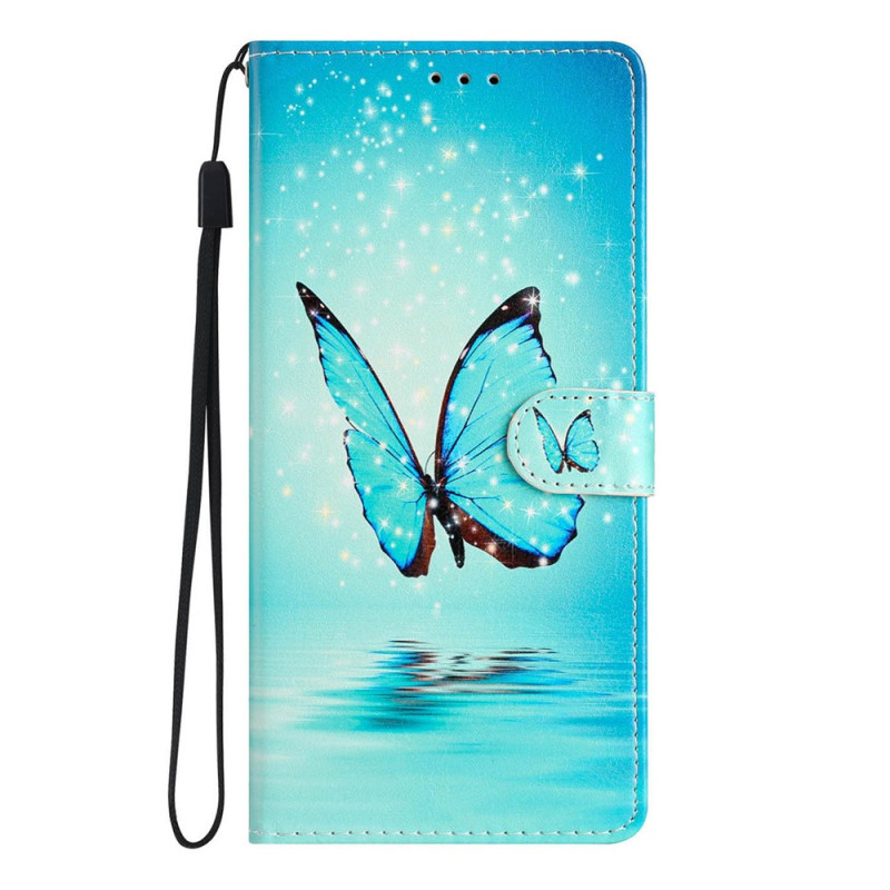 Housse Xiaomi Redmi 17C 5G Papillon Bleu sur l'Eau