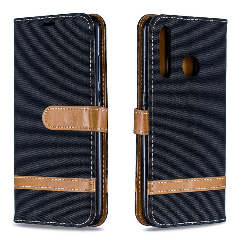 Housse Huawei P Smart Plus 2019 Tissu et Effet Cuir à Lanière Housse Huawei P Smart Plus 2019 Tissu et Effet Cuir à Lanière