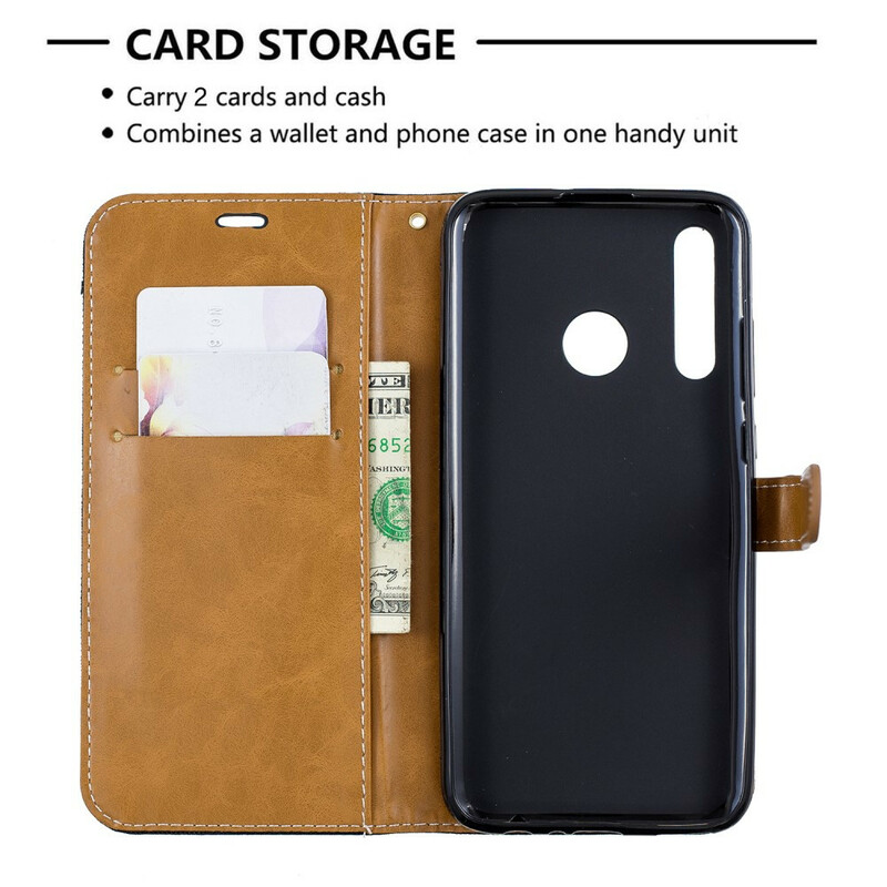 Housse Huawei P Smart Plus 2019 Tissu et Effet Cuir à Lanière Housse Huawei P Smart Plus 2019 Tissu et Effet Cuir à Lanière