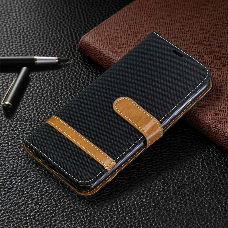 Housse Huawei P Smart Plus 2019 Tissu et Effet Cuir à Lanière Housse Huawei P Smart Plus 2019 Tissu et Effet Cuir à Lanière