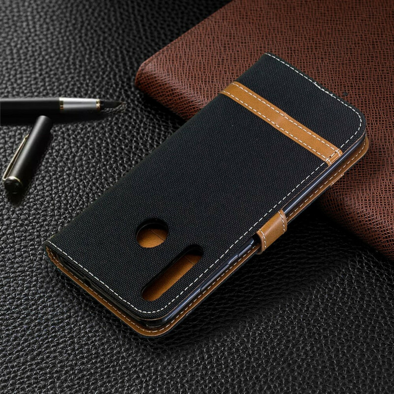 Housse Huawei P Smart Plus 2019 Tissu et Effet Cuir à Lanière Housse Huawei P Smart Plus 2019 Tissu et Effet Cuir à Lanière