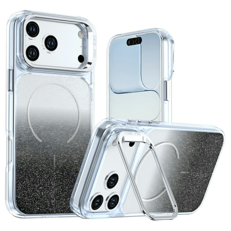 Coque iPhone 18 Pro / 17 Pro Magnétique Support Dégradé Paillettes