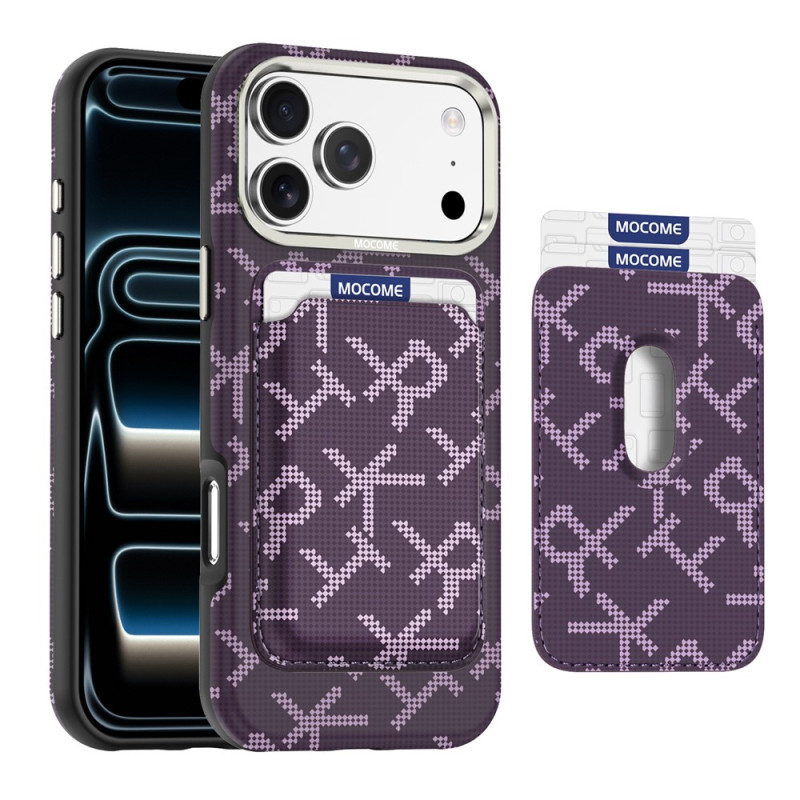 Coque iPhone 18 Pro Magnétique Porte-Cartes Texture Aramide