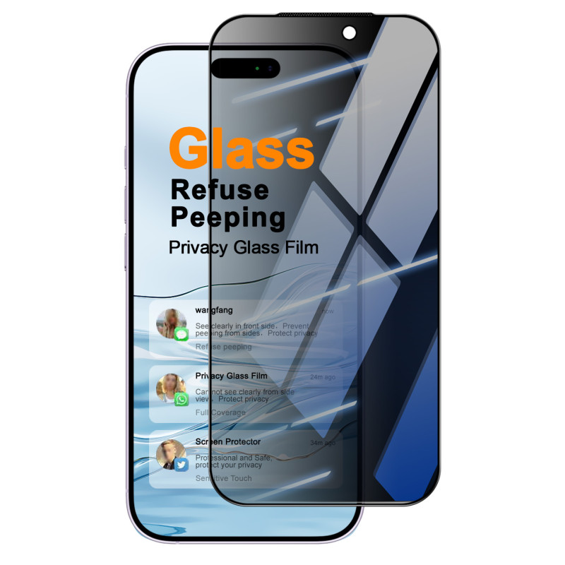 Lentille de Protection en Verre Trempé Anti-Espion pour Écran iPhone 18 Pro