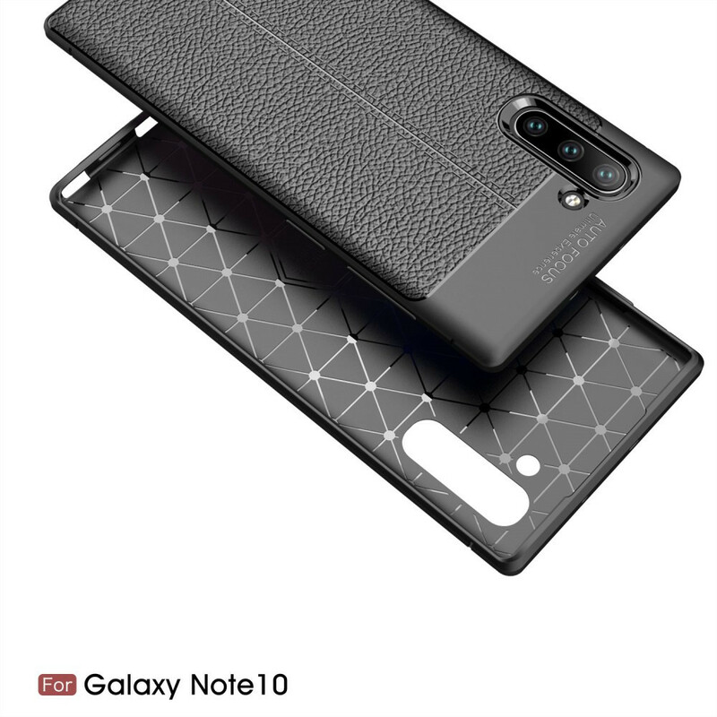 Coque Samsung Galaxy Note 10 Effet Cuir Litchi Double Line Coque Samsung Galaxy Note 10 Effet Cuir Litchi Double Line
