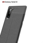 Coque Samsung Galaxy Note 10 Effet Cuir Litchi Double Line