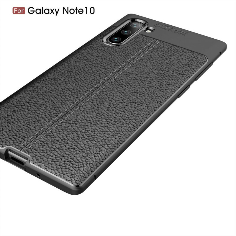 Coque Samsung Galaxy Note 10 Effet Cuir Litchi Double Line Coque Samsung Galaxy Note 10 Effet Cuir Litchi Double Line