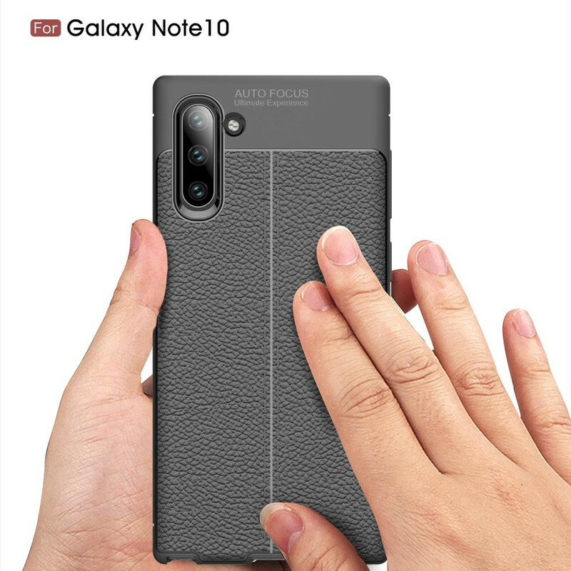 Coque Samsung Galaxy Note 10 Effet Cuir Litchi Double Line Coque Samsung Galaxy Note 10 Effet Cuir Litchi Double Line