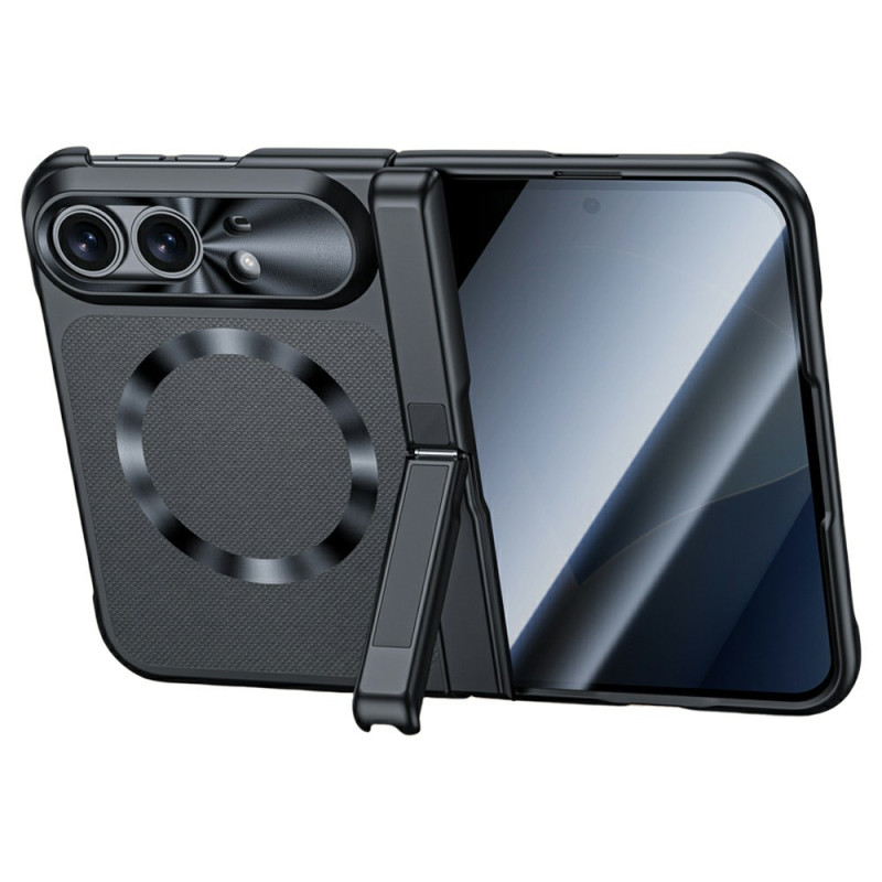 Coque iPhone Duo Magnétique Tissu avec Support et Verre Anti-Espion