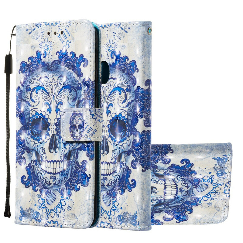 Housse Samsung Galaxy A20e Tête de Mort Bleue Housse Samsung Galaxy A20e Tête de Mort Bleue