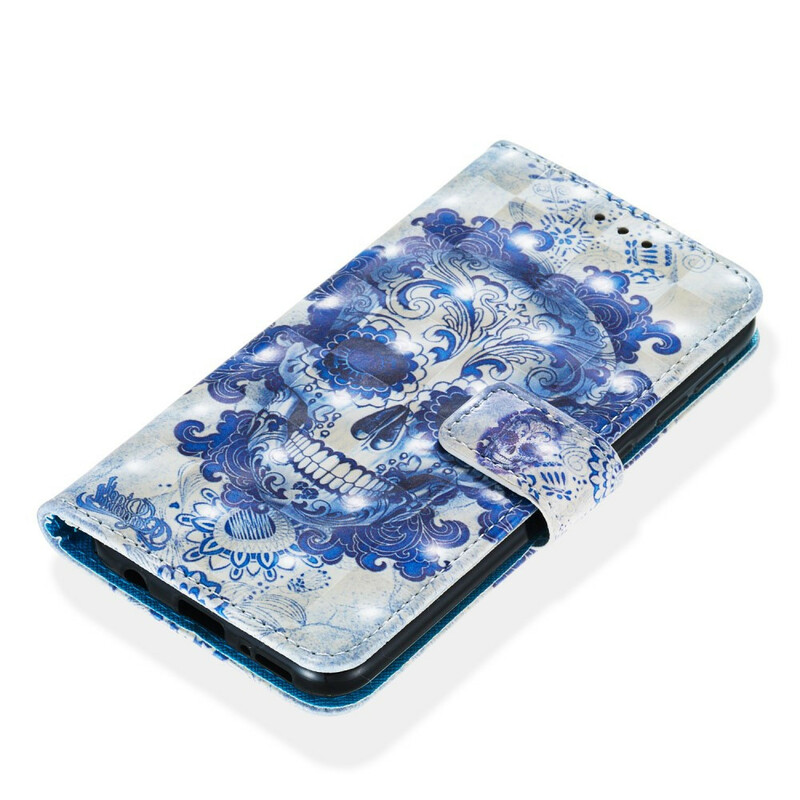 Housse Samsung Galaxy A20e Tête de Mort Bleue