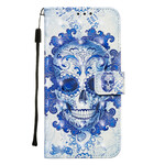Housse Samsung Galaxy A20e Tête de Mort Bleue Housse Samsung Galaxy A20e Tête de Mort Bleue