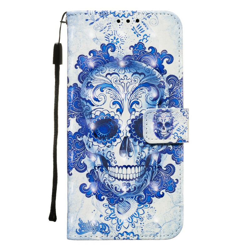 Housse Samsung Galaxy A20e Tête de Mort Bleue Housse Samsung Galaxy A20e Tête de Mort Bleue