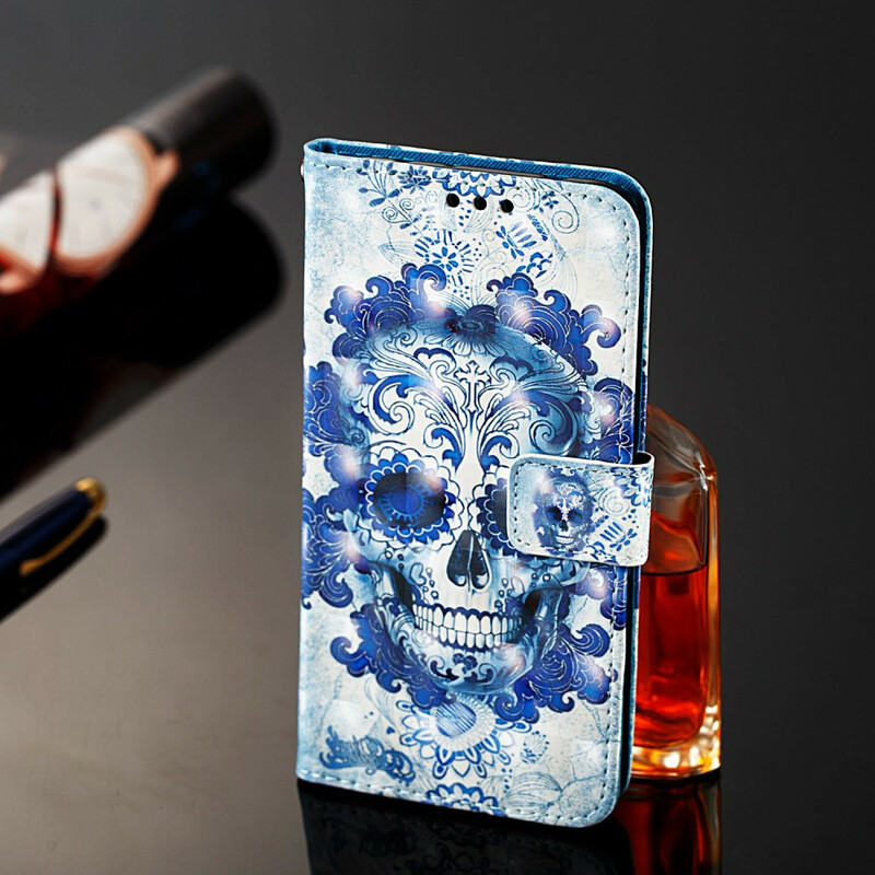 Housse Samsung Galaxy A20e Tête de Mort Bleue Housse Samsung Galaxy A20e Tête de Mort Bleue