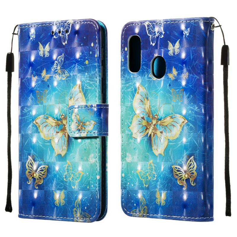 Housse Samsung Galaxy A20e Papillons Dorés Housse Samsung Galaxy A20e Papillons Dorés