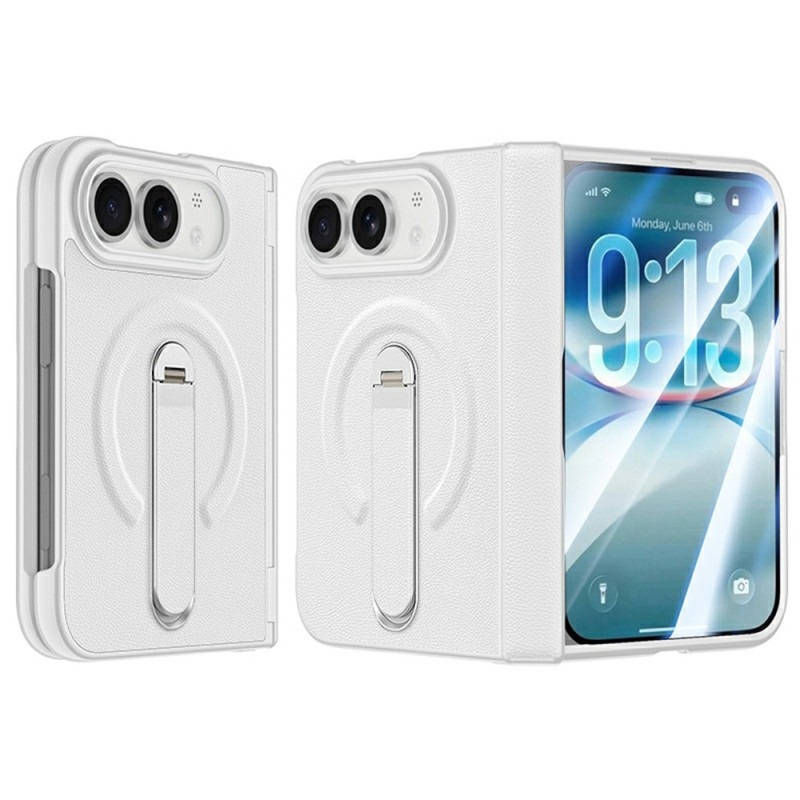 Coque iPhone Duo Magnétique Simili Cuir avec Support et Verre Trempé