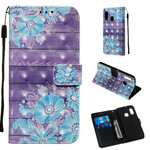 Housse Samsung Galaxy A20e Fleurs Bleues Housse Samsung Galaxy A20e Fleurs Bleues