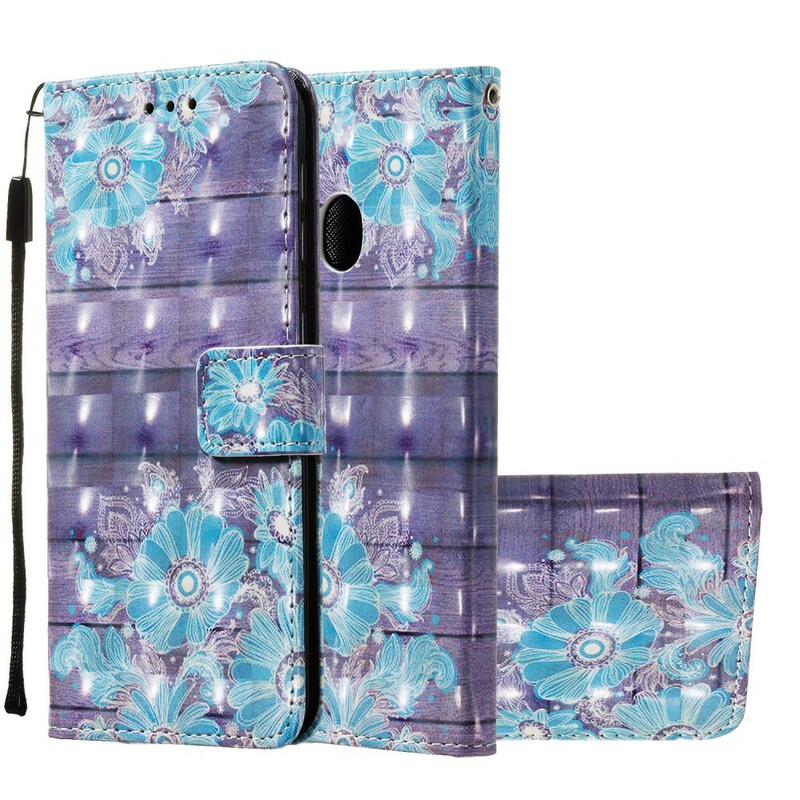 Housse Samsung Galaxy A20e Fleurs Bleues Housse Samsung Galaxy A20e Fleurs Bleues
