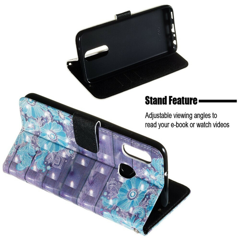 Housse Samsung Galaxy A20e Fleurs Bleues Housse Samsung Galaxy A20e Fleurs Bleues