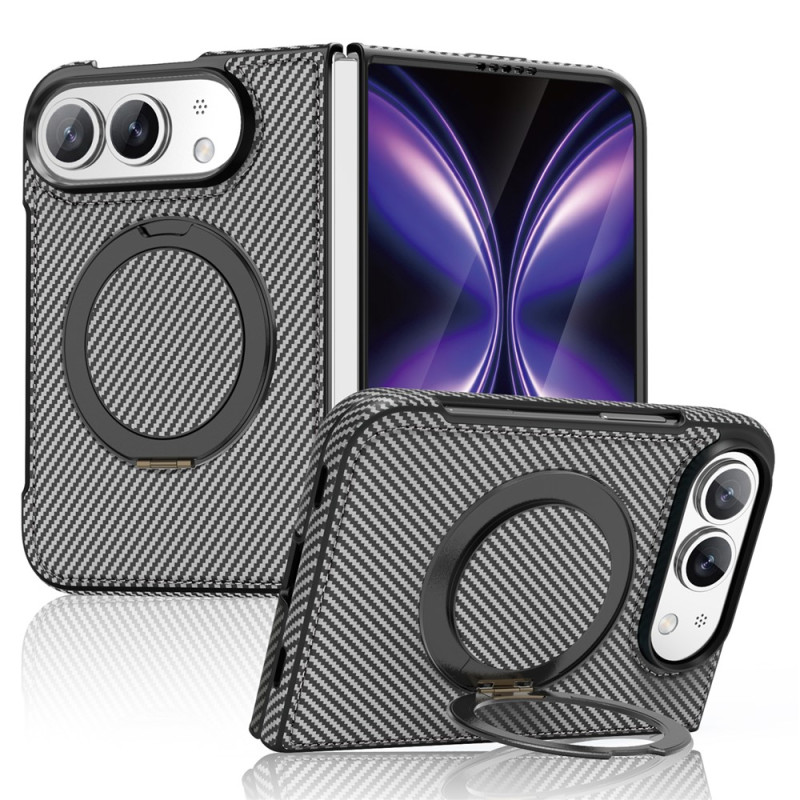 Coque iPhone Duo MagSafe Texture Carbone avec Support