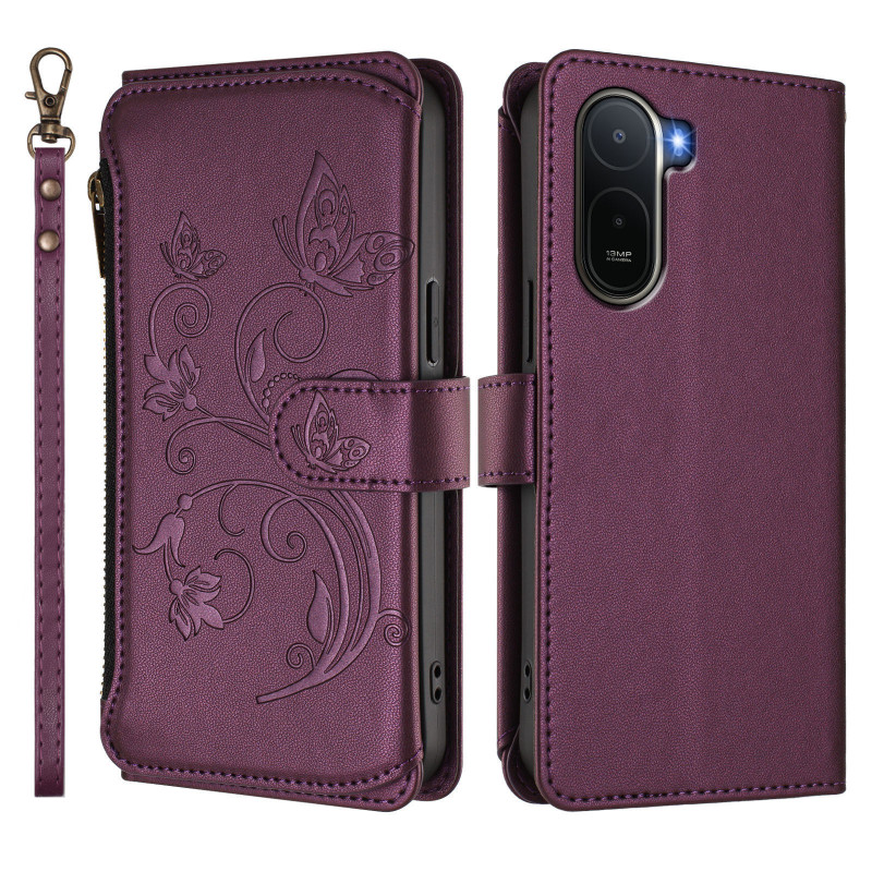 Housse Xiaomi Redmi A7 Pro / Poco C81 Pro Portefeuille Papillons Anti-RFID