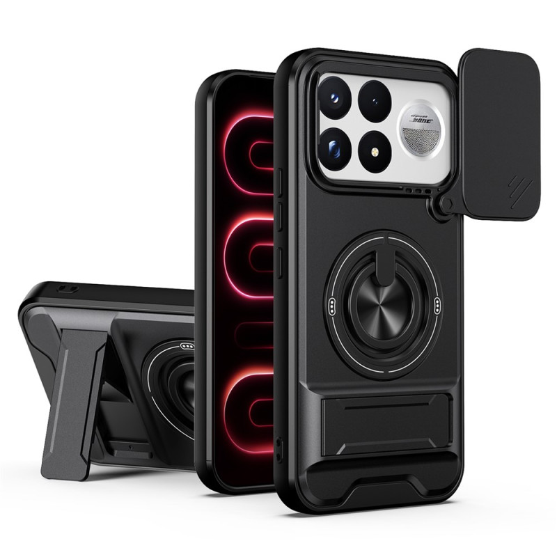 Coque Poco F9 Ultra Magnétique avec Anneau et Cache Caméra