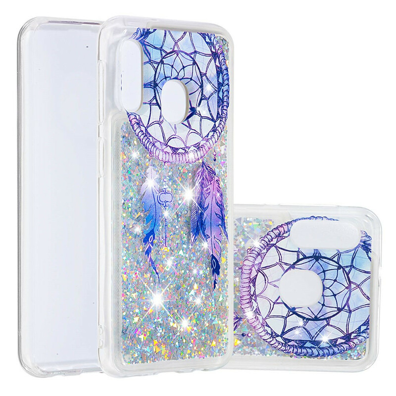 Coque Samsung Galaxy A20e Attrape Rêves Bleu Paillettes Coque Samsung Galaxy A20e Attrape Rêves Bleu Paillettes