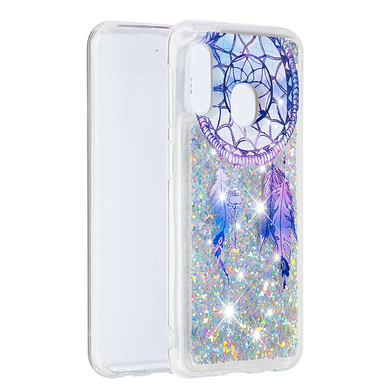 Coque Samsung Galaxy A20e Attrape Rêves Bleu Paillettes Coque Samsung Galaxy A20e Attrape Rêves Bleu Paillettes
