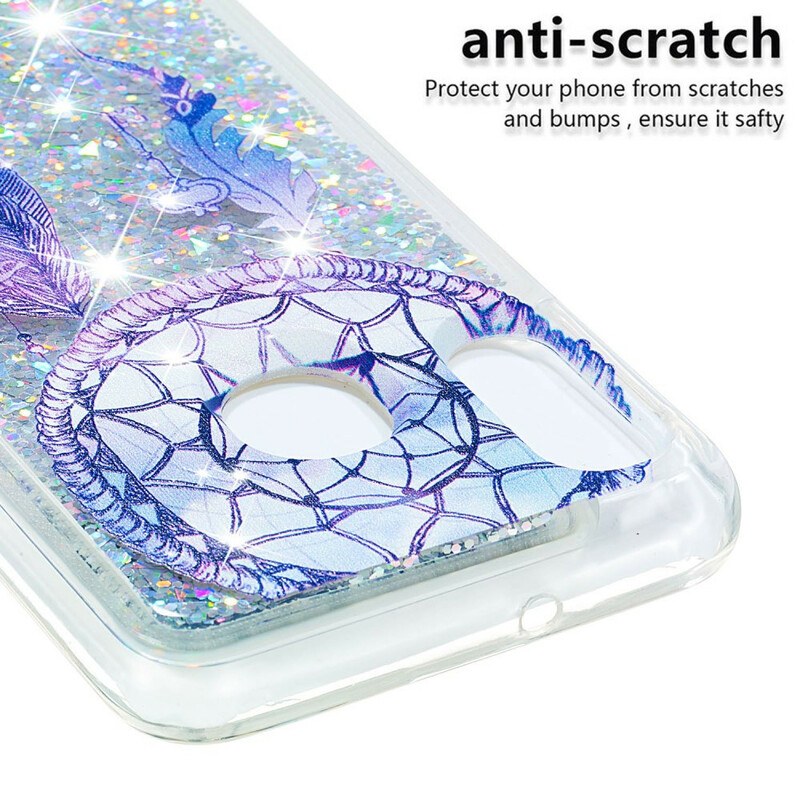 Coque Samsung Galaxy A20e Attrape Rêves Bleu Paillettes Coque Samsung Galaxy A20e Attrape Rêves Bleu Paillettes