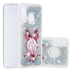 Coque Samsung Galaxy A20e Hibou Rouge Paillettes Coque Samsung Galaxy A20e Hibou Rouge Paillettes