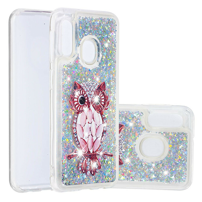Coque Samsung Galaxy A20e Hibou Rouge Paillettes Coque Samsung Galaxy A20e Hibou Rouge Paillettes