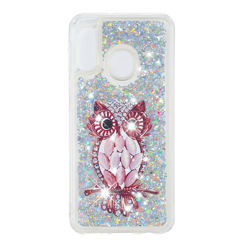 Coque Samsung Galaxy A20e Hibou Rouge Paillettes Coque Samsung Galaxy A20e Hibou Rouge Paillettes