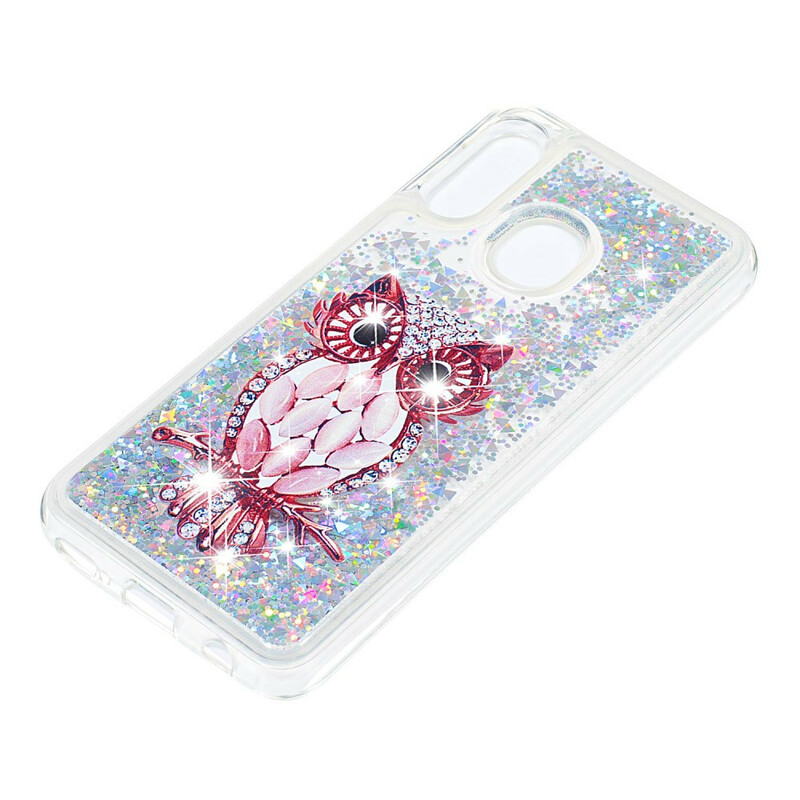 Coque Samsung Galaxy A20e Hibou Rouge Paillettes Coque Samsung Galaxy A20e Hibou Rouge Paillettes