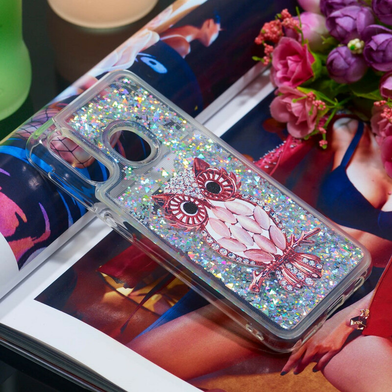 Coque Samsung Galaxy A20e Hibou Rouge Paillettes Coque Samsung Galaxy A20e Hibou Rouge Paillettes