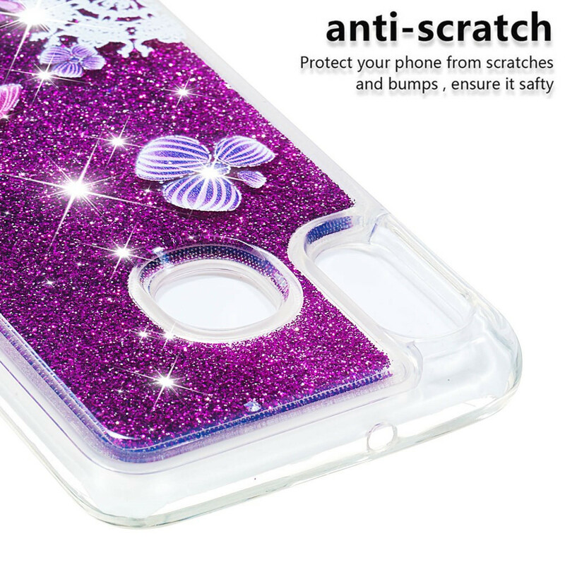 Coque Samsung Galaxy A20e Papillons Violets Paillettes Coque Samsung Galaxy A20e Papillons Violets Paillettes