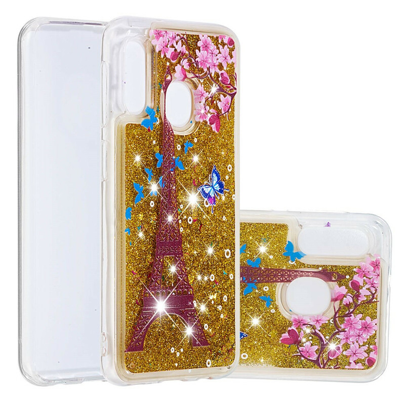 Coque Samsung Galaxy A20e Tour Eiffel Paillettes Dorées Coque Samsung Galaxy A20e Tour Eiffel Paillettes Dorées