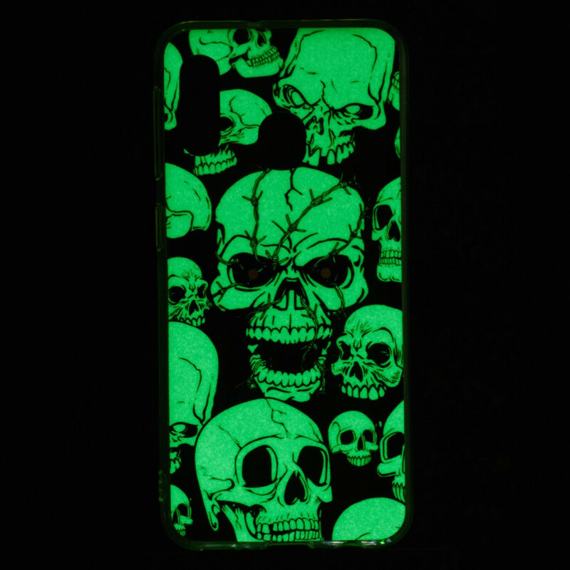 Coque Samsung Galaxy A20e Attention Têtes de Mort Fluorescente