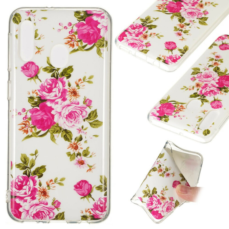 Coque Samsung Galaxy A20e Fleurs Liberty Fluorescente Coque Samsung Galaxy A20e Fleurs Liberty Fluorescente