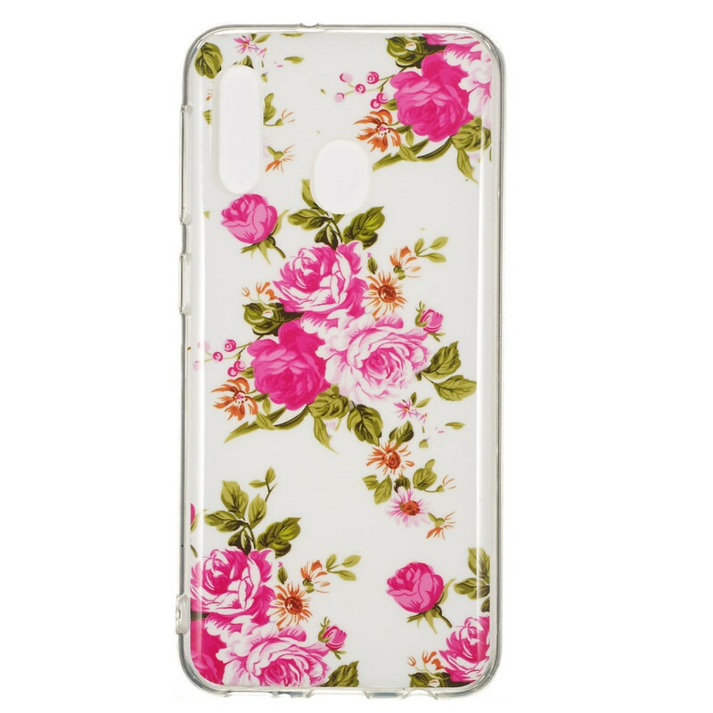 Coque Samsung Galaxy A20e Fleurs Liberty Fluorescente Coque Samsung Galaxy A20e Fleurs Liberty Fluorescente