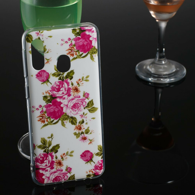 Coque Samsung Galaxy A20e Fleurs Liberty Fluorescente Coque Samsung Galaxy A20e Fleurs Liberty Fluorescente