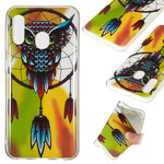 Coque Samsung Galaxy A20e Attrape Rêves Hibou Fluorescente