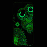 Coque Samsung Galaxy A20e Hibou Mandala Fluorescente