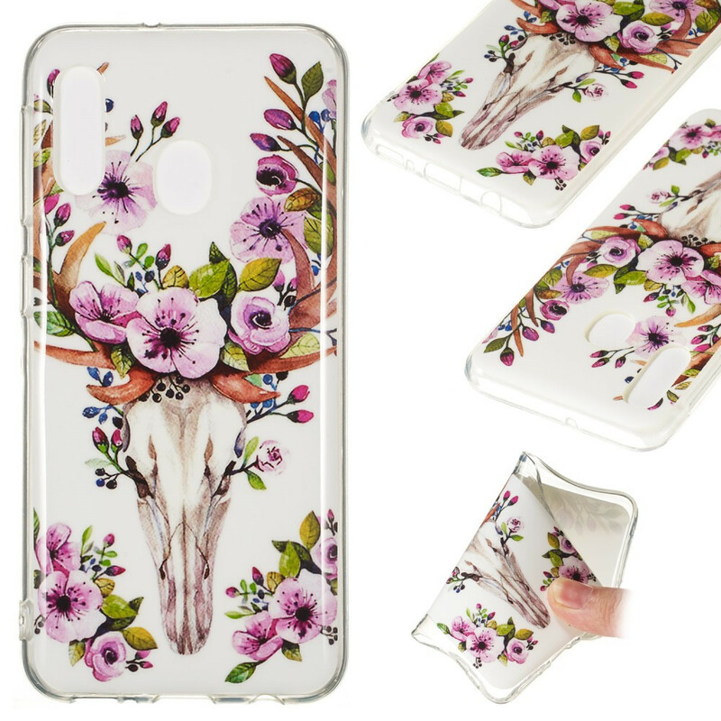 Coque Samsung Galaxy A20e Wapiti Fleuri Fluorescente Coque Samsung Galaxy A20e Wapiti Fleuri Fluorescente